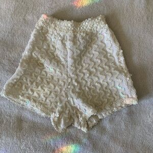 Stretchy Sequin Embellished Shorts